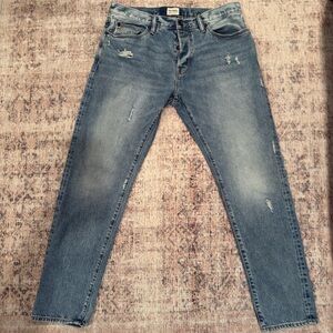 TODD SNYDER SLIM SELVEDGE JEAN IN DESTROYED BROOME WASH